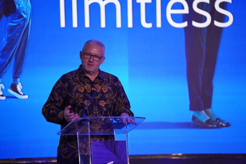 Jerry Soper (Presiden Ericsson Indonesia) pada Imagine Live 2023 di Jakarta.