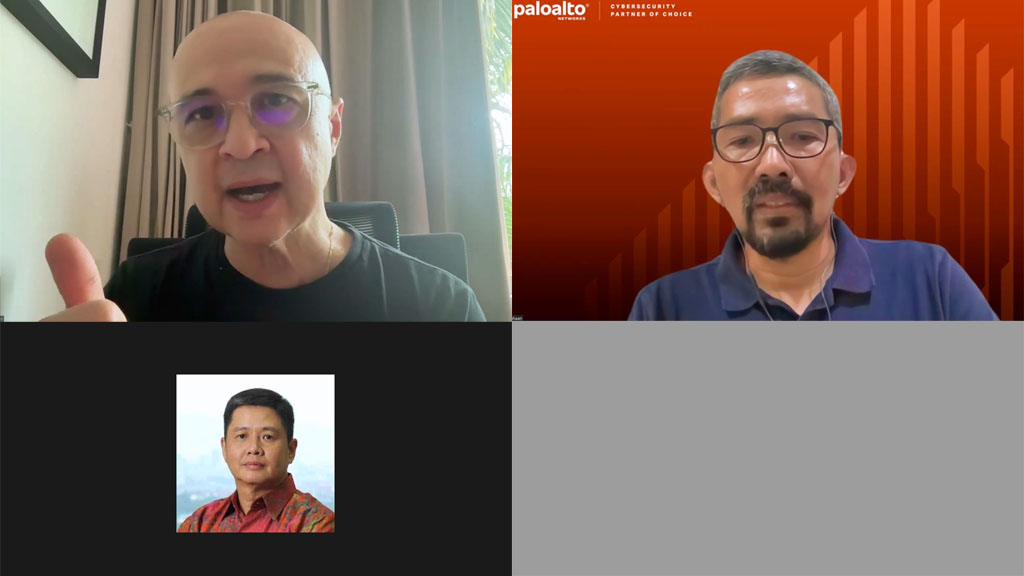 Steven Scheurmann (Regional Vice President, ASEAN, Palo Alto Networks; kiri atas), Arthur Siahaan (Systems Engineering Manager, Indonesia, Palo Alto Networks; kanan), dan Adi Rusli (Country Manager, Indonesia, Palo Alto Networks) membagikan prediksi Palo Alto Networks akan tren cyber security tahun 2025 di Asia Pasifik.
