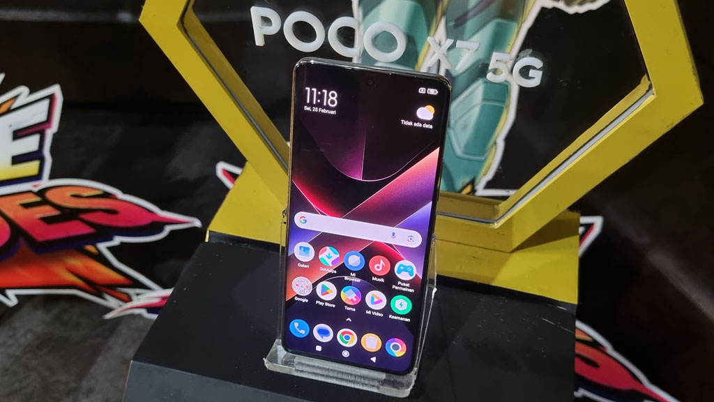 Tampak depan POCO X7 5G.