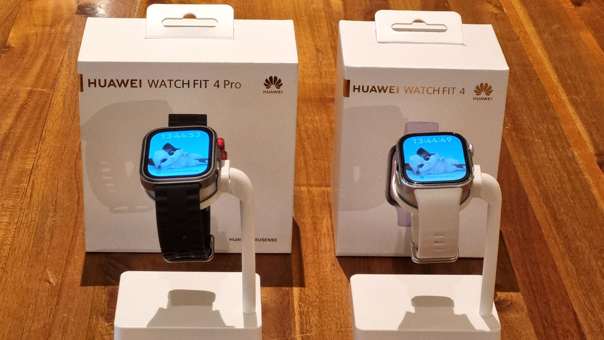 Perbandingan HUAWEI WATCH FIT 4 Pro (kiri) dengan HUAWEI WATCH FIT 4.