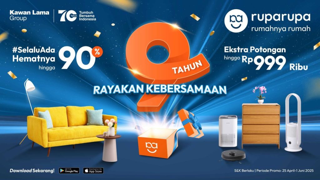 ulang tahun ke-9. ruparupa tawarkan promosi.