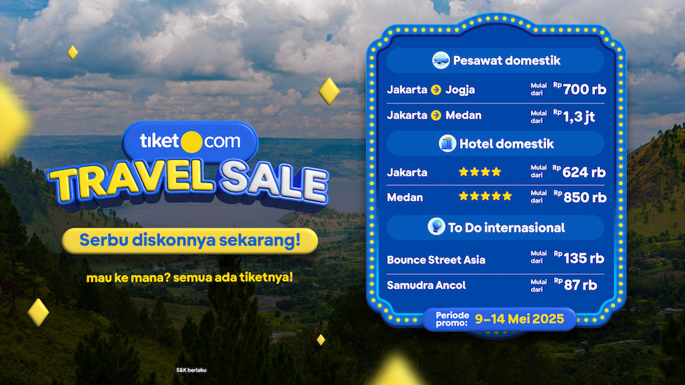 Sejumlah promosi domestik pada tiket.com Travel Sale.