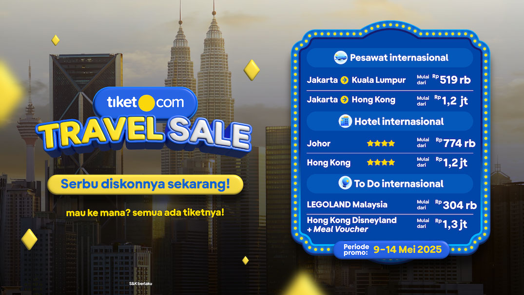 Sejumlah promosi internasional pada tiket.com Travel Sale.