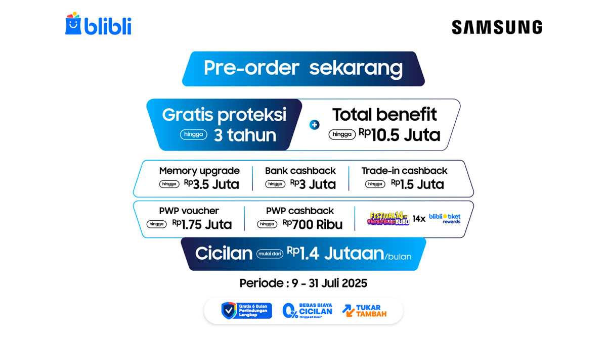 Ragam promosi Blibli untuk pre-order Samsung Galaxy Z Fold7 | Z Flip7.