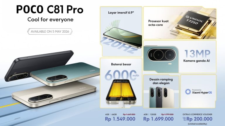 POCO C81 Pro resmi dijual di Indonesia.
