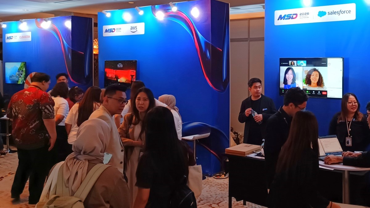 Sejumlah stan pada Metrodata Solution Day 2026.