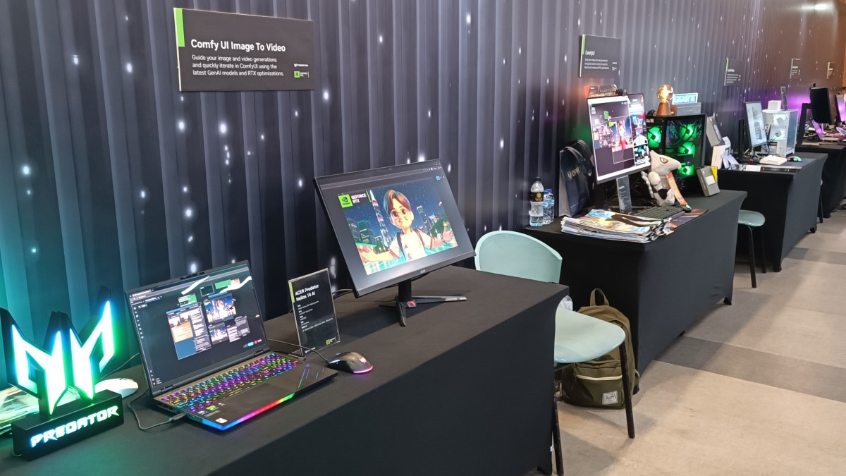 Sejumlah produk dipamerkan pada NVIDIA RTX AI PC Day di UPH.